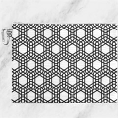 Geometric-floral-curved-shape-motif Canvas Cosmetic Bag (xxxl) by Semog4
