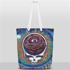 Grateful Dead Skull Rose Full Print Rope Handle Tote (small) by Semog4