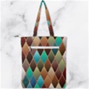 Diamond Shapes Pattern Double Zip Up Tote Bag View2
