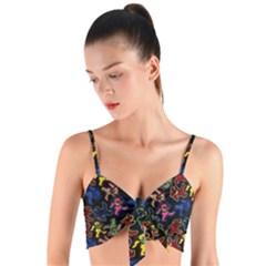 Grateful Dead Pattern Woven Tie Front Bralet by Semog4