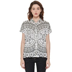 Vector Mandala Drawing Decoration Short Sleeve Pocket Shirt by Semog4