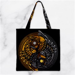 Yin Yang Owl Doodle Ornament Illustration Zipper Grocery Tote Bag by Semog4
