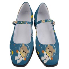 Seamless Pattern Funny Astronaut Outer Space Transportation Women s Mary Jane Shoes by Semog4
