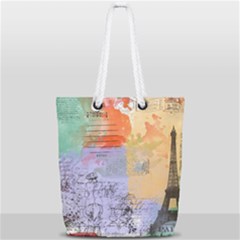 Scrapbook Paris Vintage France Full Print Rope Handle Tote (small) by Salman4z
