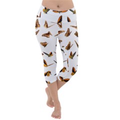 Butterfly Butterflies Insect Swarm Lightweight Velour Capri Yoga Leggings by Salman4z