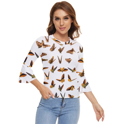 Butterfly Butterflies Insect Swarm Bell Sleeve Top by Salman4z