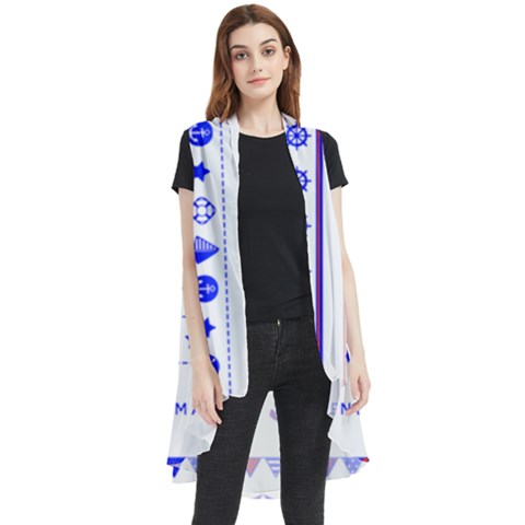 Marine Nautical Clip Art Sleeveless Chiffon Waistcoat Shirt by Salman4z
