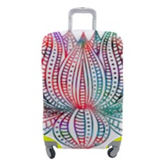 Lotus Feathers Boho Watercolor Luggage Cover (small) by Salman4z