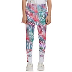 Lotus Feathers Boho Watercolor Kids  Skirted Pants by Salman4z