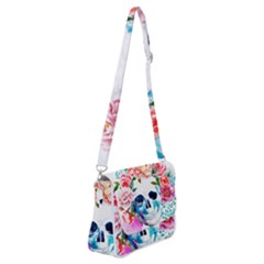 Day Of The Dead Skull Art Shoulder Bag With Back Zipper by Salman4z