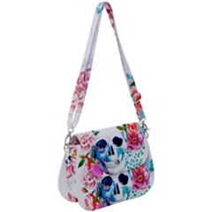 Day Of The Dead Skull Art Saddle Handbag by Salman4z