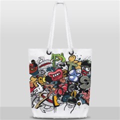 Mural Graffiti Paint Full Print Rope Handle Tote (small) by Salman4z