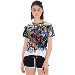 Mural Graffiti Paint Open Back Sport Tee by Salman4z