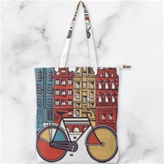 Amsterdam Graphic Design Poster Illustration Double Zip Up Tote Bag by Salman4z
