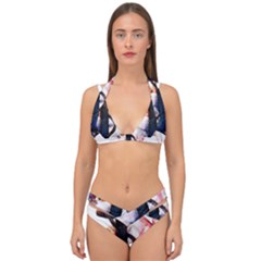 Anchor Watercolor Painting Tattoo Art Anchors And Birds Double Strap Halter Bikini Set by Salman4z