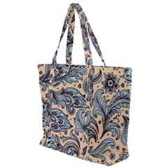 Texture Ornament Paisley Zip Up Canvas Bag by Salman4z