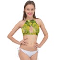 Doodles Patterns Ornament Vector Flowers Green Cross Front Halter Bikini Top View1