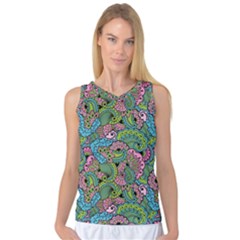 Background Texture Paisley Pattern Women s Basketball Tank Top by Salman4z