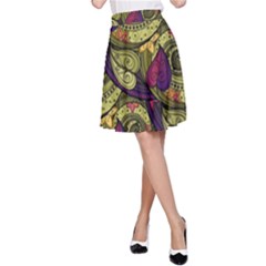 Pattern Vector Texture Style Garden Drawn Hand Floral A-line Skirt by Salman4z