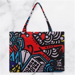 Multicolored Doodle Art Street Art Zipper Medium Tote Bag by Salman4z
