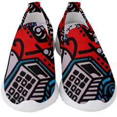 Multicolored Doodle Art Street Art Kids  Slip On Sneakers by Salman4z