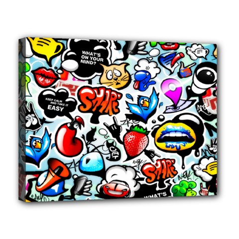 Graffiti Art Cartoon Comic Canvas 14  X 11  (stretched) by Salman4z