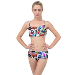 Graffiti Art Cartoon Comic Layered Top Bikini Set by Salman4z