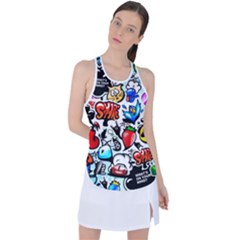 Graffiti Art Cartoon Comic Racer Back Mesh Tank Top by Salman4z