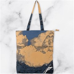 Waves Aesthetic Ocean Retro Sea Vintage Double Zip Up Tote Bag by Salman4z