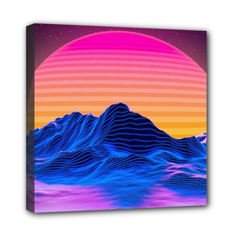 Sun Ultra Artistic 3d Illustration Sunset Mini Canvas 8  X 8  (stretched) by Salman4z