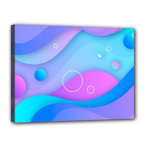Colorful Blue Purple Wave Canvas 16  X 12  (stretched) by Salman4z