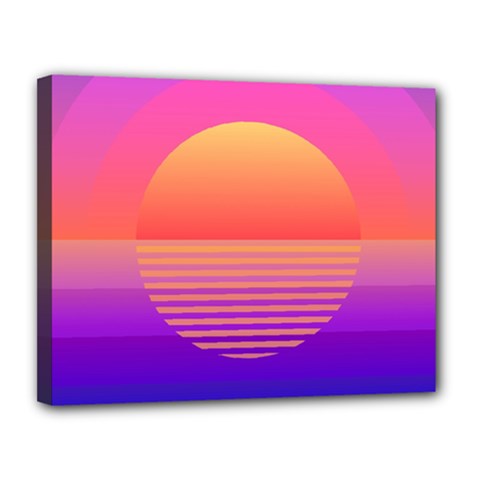 Sunset Summer Time Canvas 14  X 11  (stretched) by Salman4z