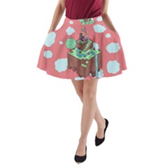 Minimal Digital Cityscape A-line Pocket Skirt by Salman4z