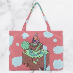 Minimal Digital Cityscape Zipper Medium Tote Bag by Salman4z