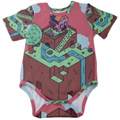 Minimal Digital Cityscape Baby Short Sleeve Bodysuit by Salman4z