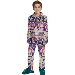 Retro Cartoon Hello Titty Parody Kids  Long Sleeve Velvet Pajamas Set by Salman4z