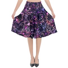 Fun Spooky Cute Ghosts Adoxali Halloween Flared Midi Skirt by Salman4z