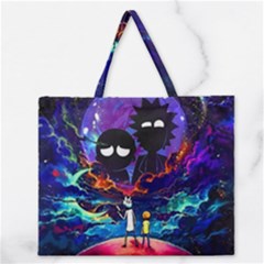 Rick And Morty In Outer Space Zipper Large Tote Bag by Salman4z