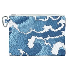 Waves Aesthetics Illustration Japanese Canvas Cosmetic Bag (xl) by Salman4z