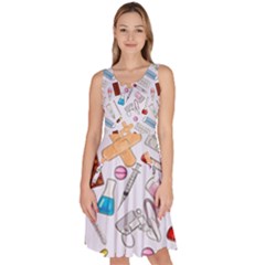 Medicine Knee Length Skater Dress With Pockets by SychEva
