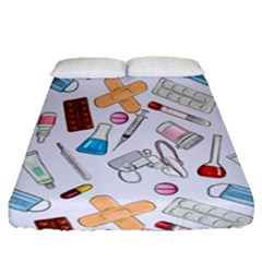 Medicine Fitted Sheet (queen Size) by SychEva