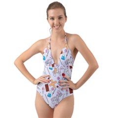 Medicine Halter Cut-out One Piece Swimsuit by SychEva