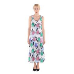 Nail Polish Sleeveless Maxi Dress by SychEva