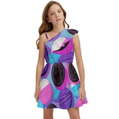 Cookies Chocolate Cookies Sweets Snacks Baked Goods Kids  One Shoulder Party Dress by Jancukart