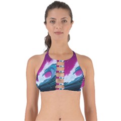 Tsunami Waves Ocean Sea Nautical Nature Water Unique Perfectly Cut Out Bikini Top by Jancukart