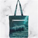 Waves Ocean Sea Tsunami Nautical 2 Double Zip Up Tote Bag View2