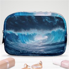 Thunderstorm Storm Tsunami Waves Ocean Sea Make Up Pouch (small) by Jancukart