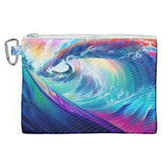 Waves Ocean Sea Tsunami Nautical Nature Water Canvas Cosmetic Bag (xl) by Jancukart
