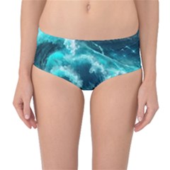 Thunderstorm Tsunami Tidal Wave Ocean Waves Sea Mid-waist Bikini Bottoms by Jancukart