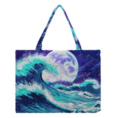 Tsunami Waves Ocean Sea Nautical Nature Water Medium Tote Bag by Jancukart